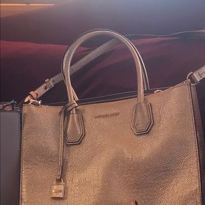 Gold Michael Kors purse with small wallet